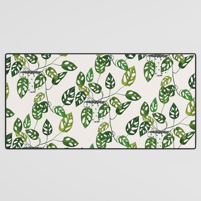 Monstera obliqua interior plant Desk Mat Gallery Image 3