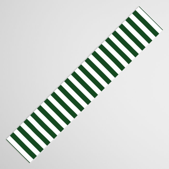 Original Forest Green and White Rustic Vertical Tent Stripes Table Runner Gallery Image 3