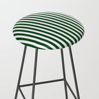 Original Forest Green and White Rustic Vertical Tent Stripes Stool Gallery Image 2