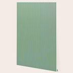 Original Forest Green and White Rustic Vertical Tent Stripes Wallpaper Gallery Image 2