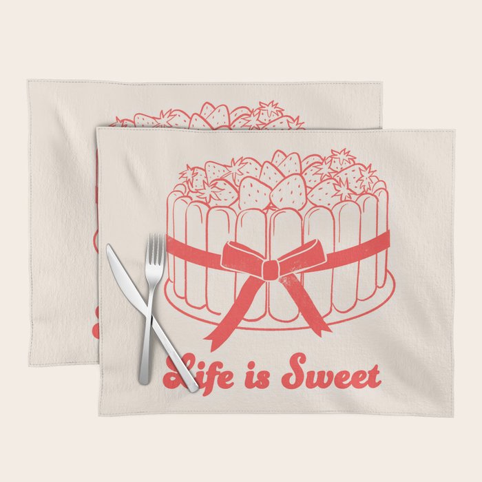 Preppy Strawberry Cake Placemat Gallery Image 1