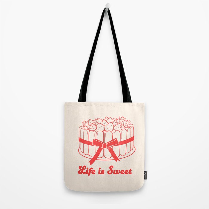 Preppy Strawberry Cake Tote Bag Gallery Image 2