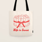 Preppy Strawberry Cake Tote Bag Gallery Image 1