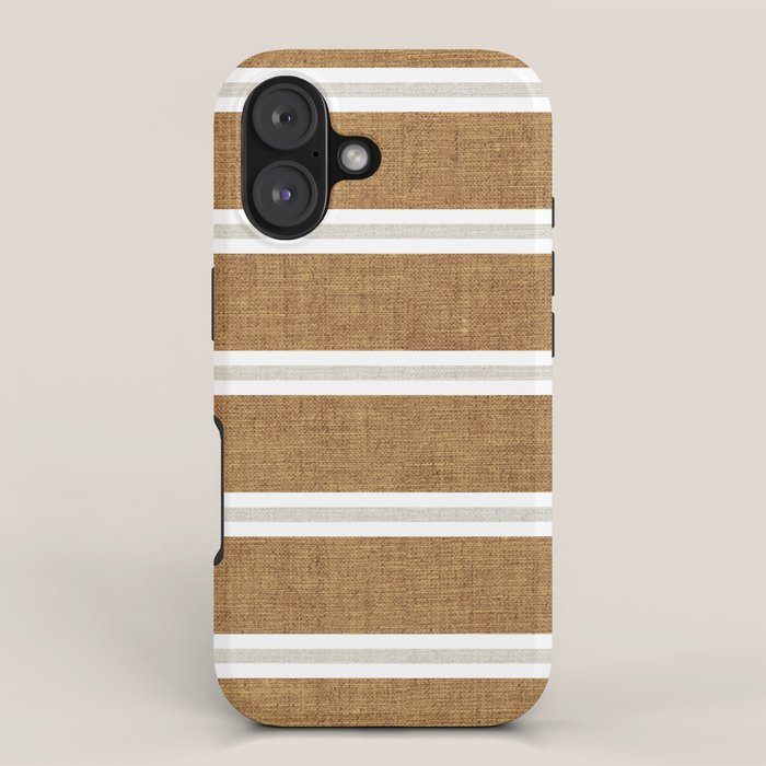 Cadence stripes - rust and beige stripes iPhone Case Gallery Image 1