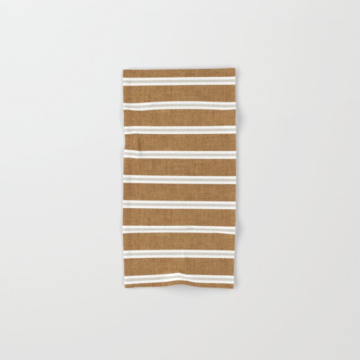 Cadence stripes - rust and beige stripes Bath Towel Gallery Image 1