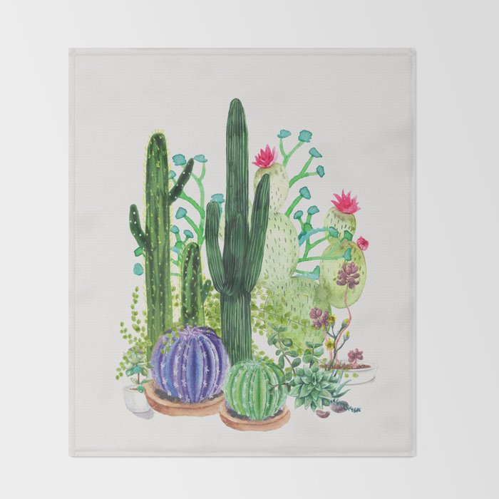 Cactus Garden Throw Blanket Gallery Image 2