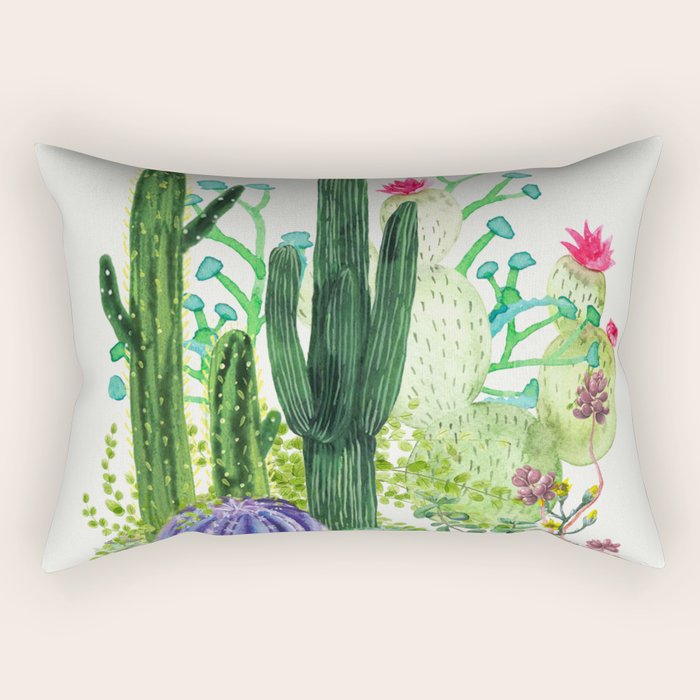 Cactus Garden Rectangular Pillow Gallery Image 1
