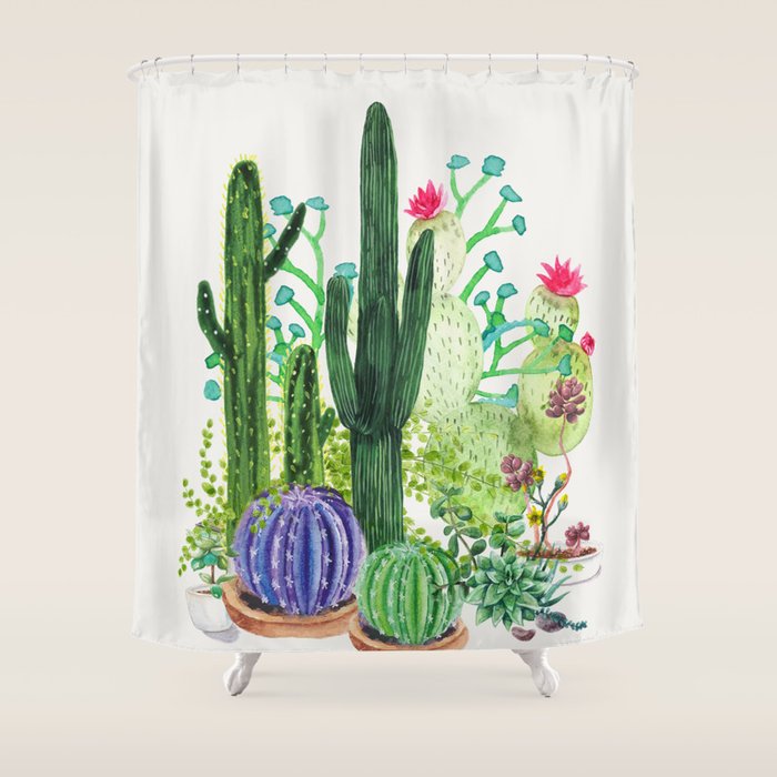 Cactus Garden Shower Curtain Gallery Image 1