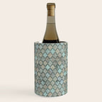 Old Moroccan Tiles Pattern Teal Beige Distressed Style Wine Chiller Gallery Image 1
