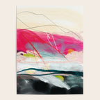 abstract landscape with pink sky over white cloud mountain Poster Gallery Image 4