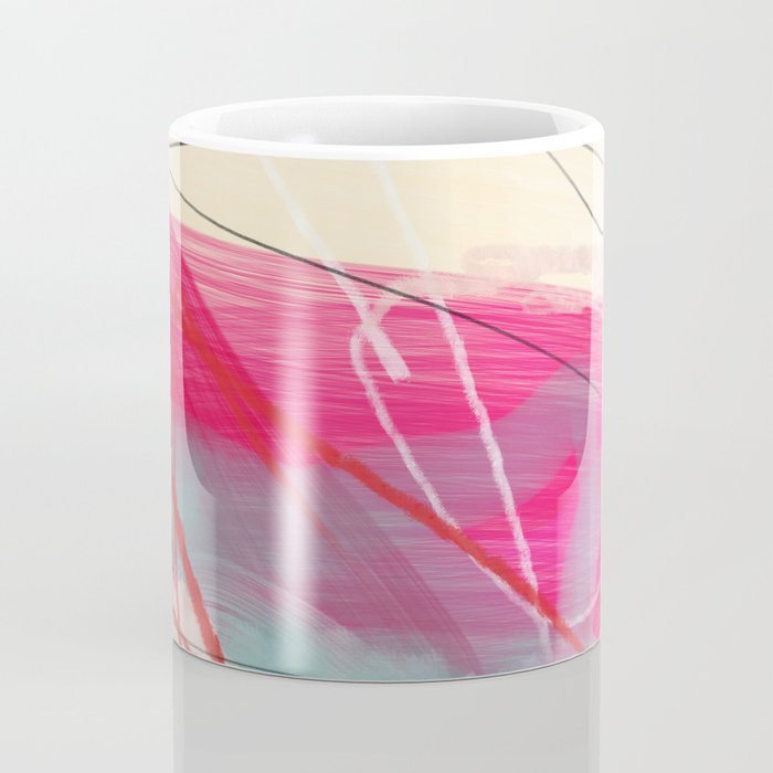abstract landscape with pink sky over white cloud mountain Coffee Mug Gallery Image 4