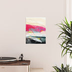 abstract landscape with pink sky over white cloud mountain Poster Gallery Image 2