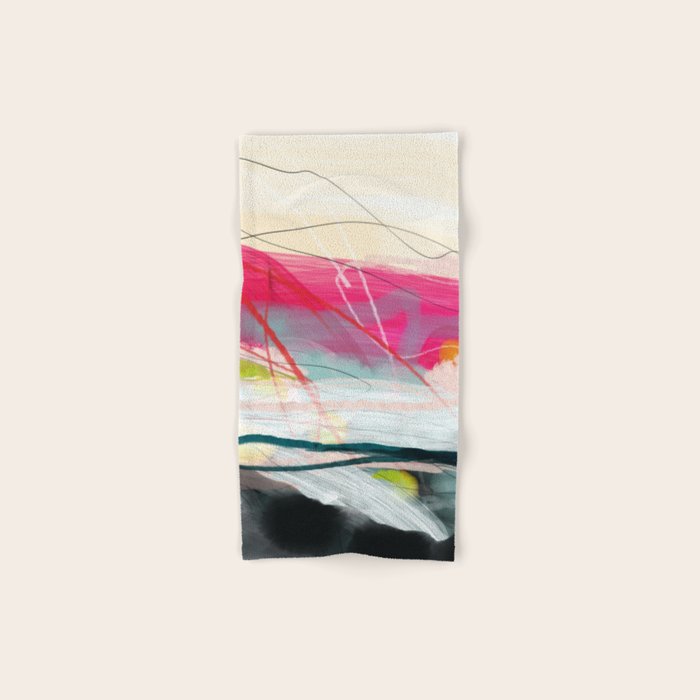 abstract landscape with pink sky over white cloud mountain Towels Gallery Image 1