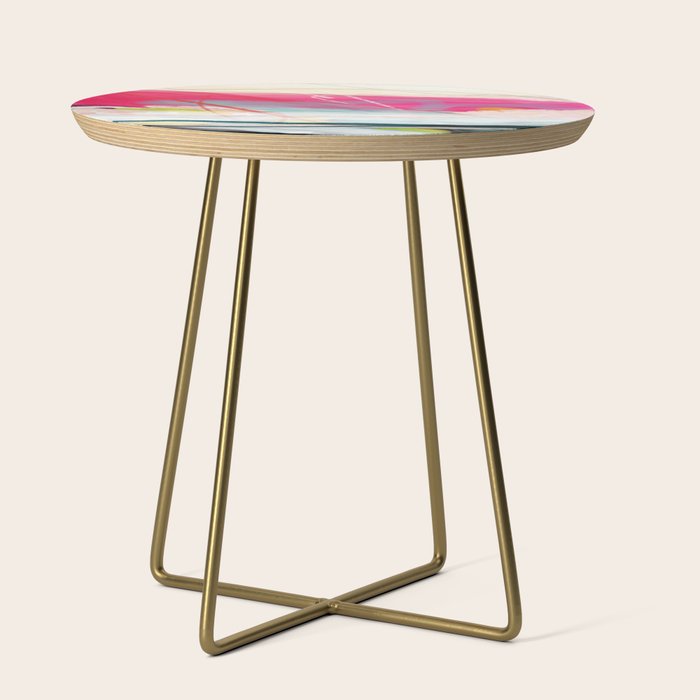 abstract landscape with pink sky over white cloud mountain Side Table Gallery Image 1