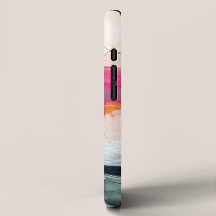 abstract landscape with pink sky over white cloud mountain iPhone Case Gallery Image 2