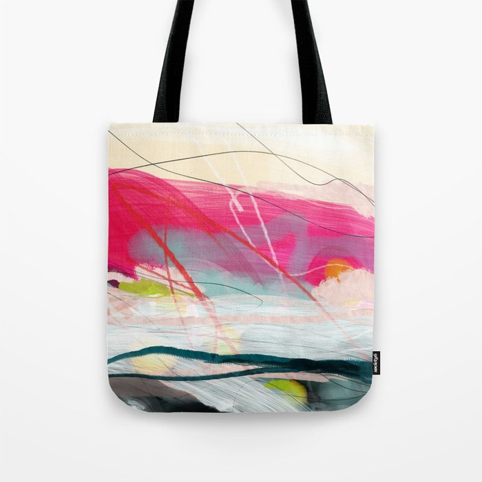 abstract landscape with pink sky over white cloud mountain Tote Bag Gallery Image 1