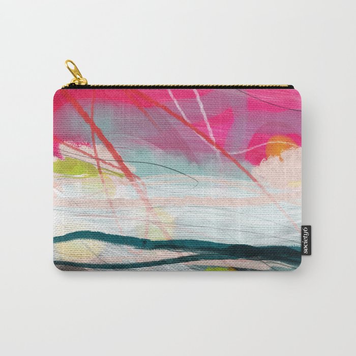abstract landscape with pink sky over white cloud mountain Carry All Pouch Gallery Image 1