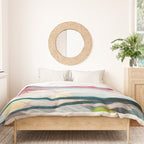 abstract landscape with pink sky over white cloud mountain Duvet Cover Gallery Image 3