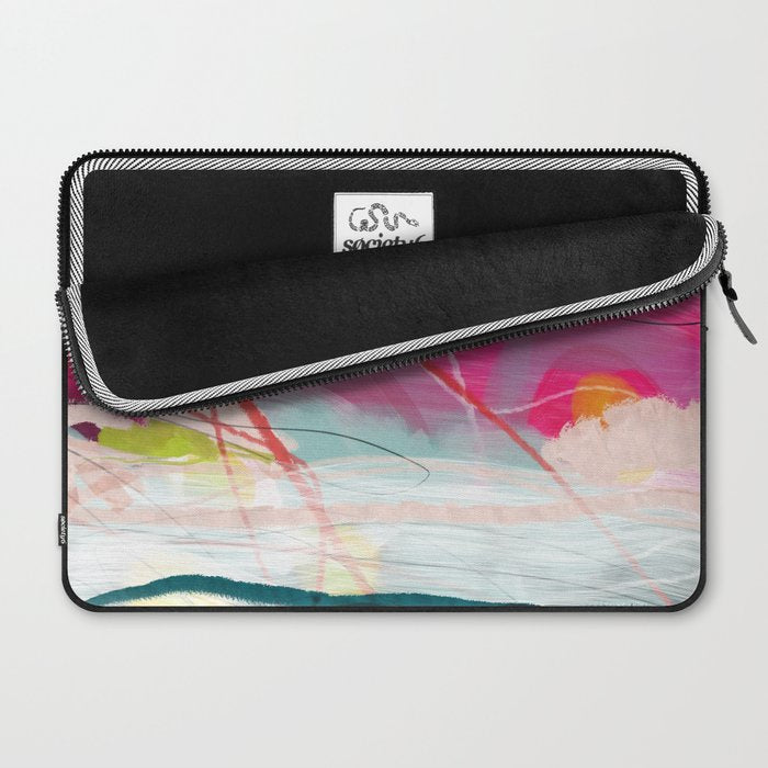 abstract landscape with pink sky over white cloud mountain Laptop Sleeve Gallery Image 2