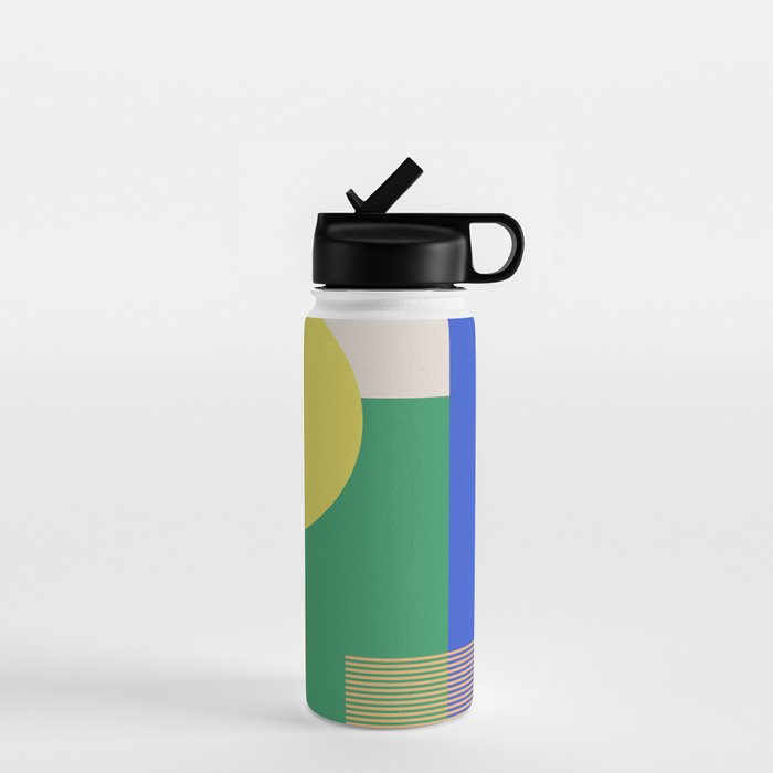Colorful Abstract Geometric Modern Art Water Bottle Gallery Image 1