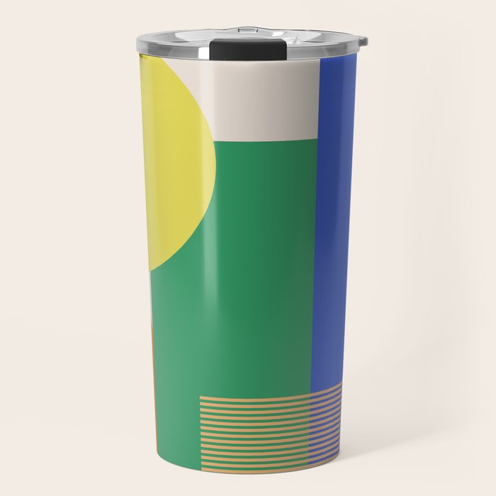 Colorful Abstract Geometric Modern Art Travel Mug Gallery Image 1