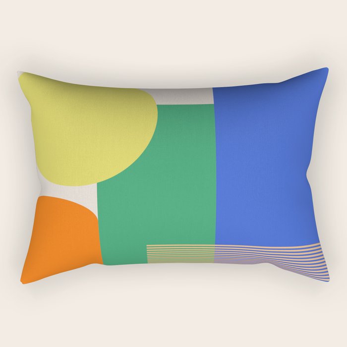 Colorful Abstract Geometric Modern Art Rectangular Pillow Gallery Image 1