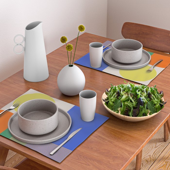 Colorful Abstract Geometric Modern Art Placemat Gallery Image 2