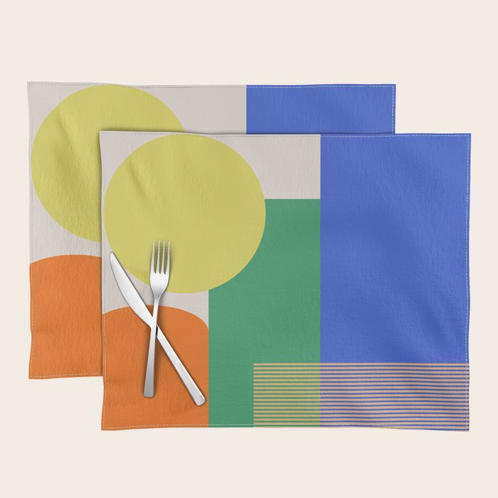 Colorful Abstract Geometric Modern Art Placemat Gallery Image 1