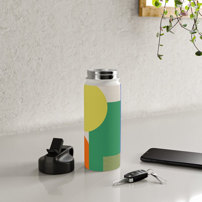 Colorful Abstract Geometric Modern Art Water Bottle Gallery Image 4