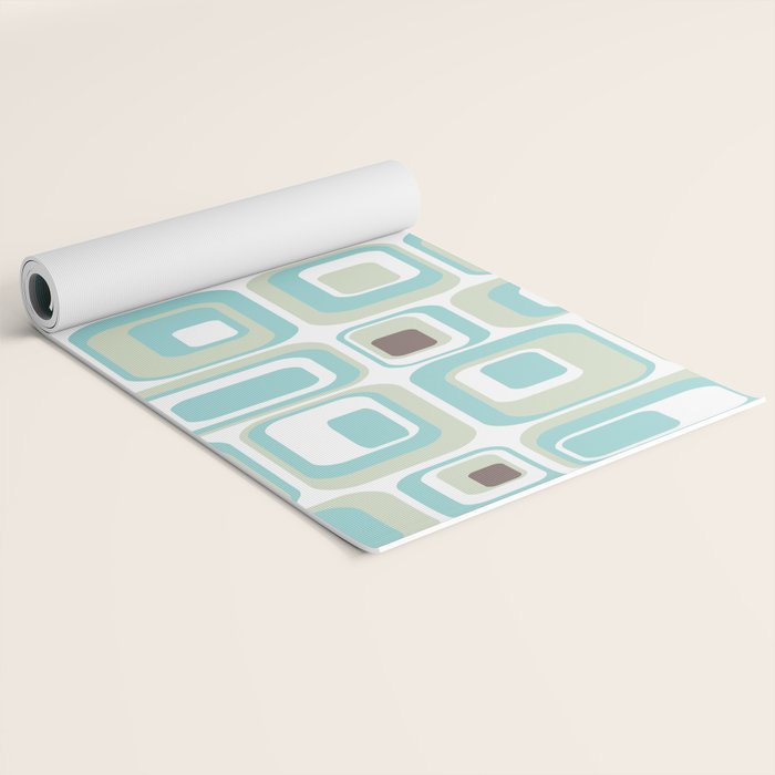 Retro Rectangles Mid Century Modern Geometric Vintage Style Yoga Mat Gallery Image 2