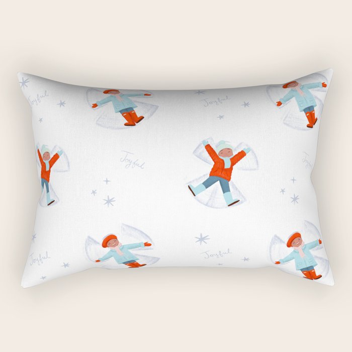Snow Angels Rectangular Pillow Gallery Image 1