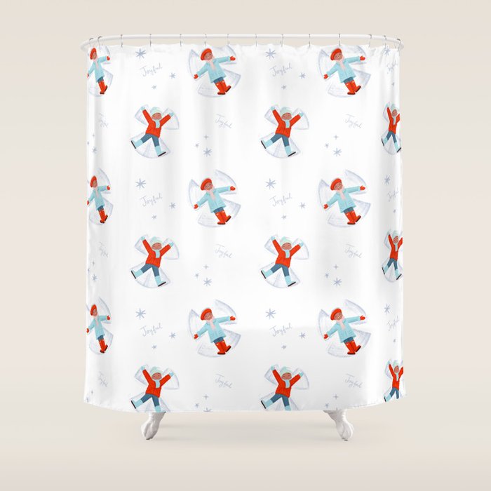 Snow Angels Shower Curtain Gallery Image 1