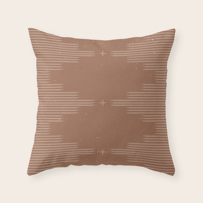 Southwestern Minimalist - Camel Brown Throw Pillow Gallery Image 6