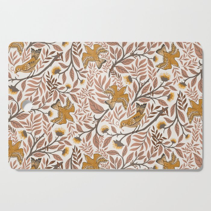 Secret Garden Birds - Neutral  Cutting Board Gallery Image 1