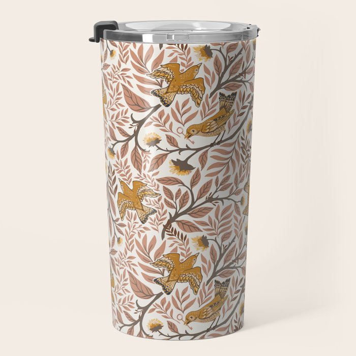 Secret Garden Birds - Neutral  Travel Mug Gallery Image 3