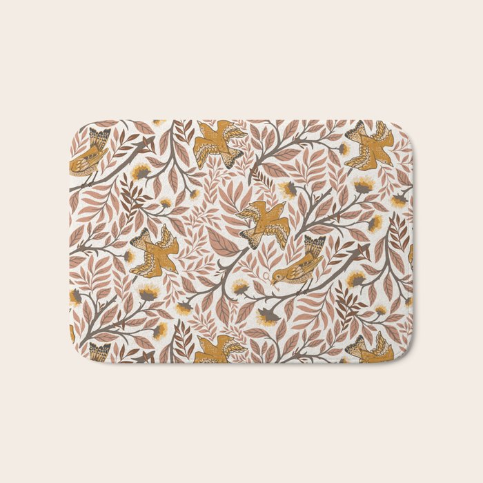 Secret Garden Birds - Neutral  Bath Mat Gallery Image 1