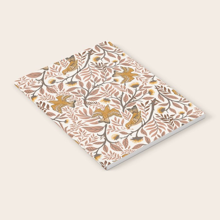 Secret Garden Birds - Neutral  Notebook Gallery Image 1