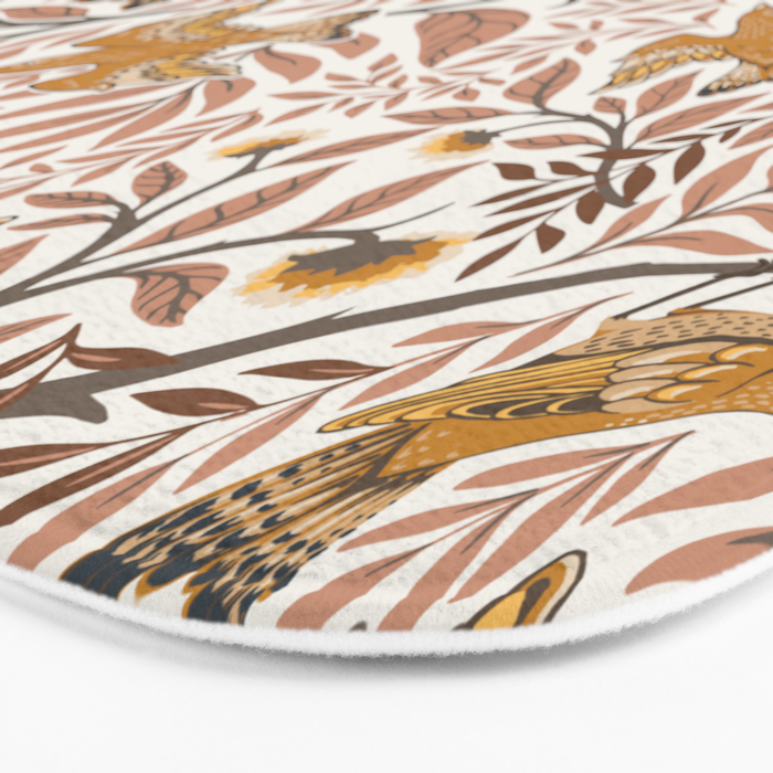 Secret Garden Birds - Neutral  Bath Mat Gallery Image 3