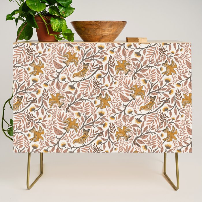 Secret Garden Birds - Neutral  Credenza Gallery Image 1