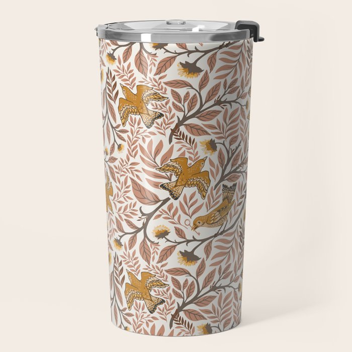 Secret Garden Birds - Neutral  Travel Mug Gallery Image 2