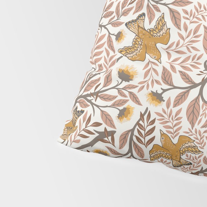 Secret Garden Birds - Neutral  Pillow Sham Gallery Image 4