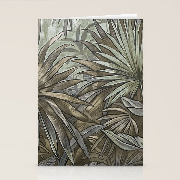 Mystic Jungle Tropical Escape Teal Green Brown Stationery Card Gallery Image 2