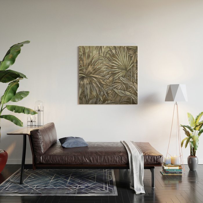 Mystic Jungle Tropical Escape Teal Green Brown Wood Wall Art Gallery Image 2