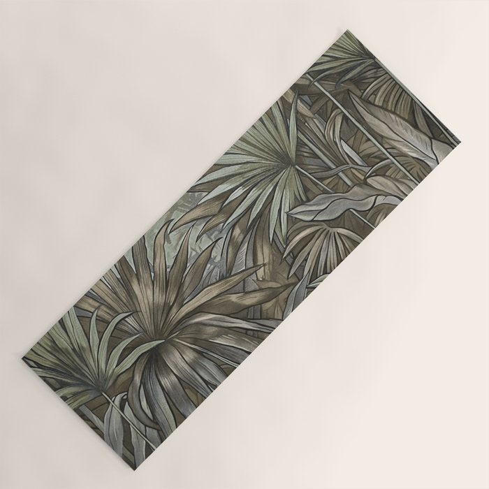 Mystic Jungle Tropical Escape Teal Green Brown Yoga Mat Gallery Image 1
