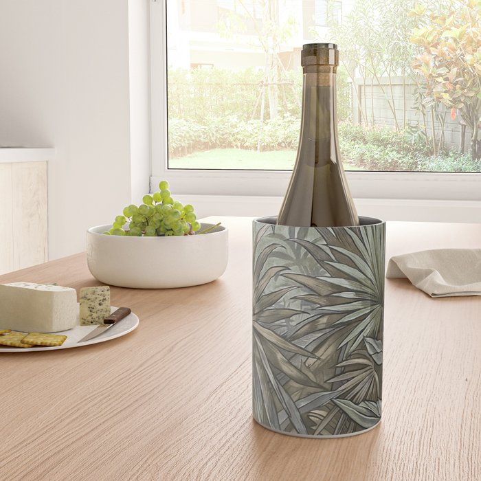 Mystic Jungle Tropical Escape Teal Green Brown Wine Chiller Gallery Image 4