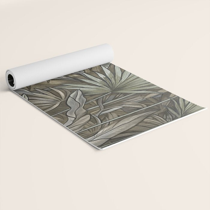 Mystic Jungle Tropical Escape Teal Green Brown Yoga Mat Gallery Image 2