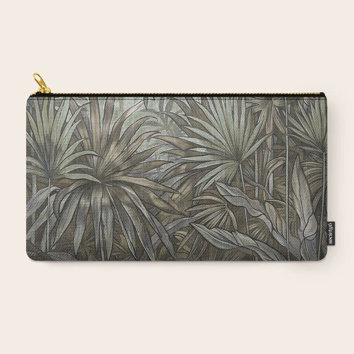 Mystic Jungle Tropical Escape Teal Green Brown Carry All Pouch Gallery Image 2