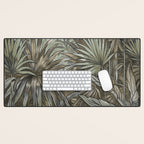 Mystic Jungle Tropical Escape Teal Green Brown Desk Mat Gallery Image 1