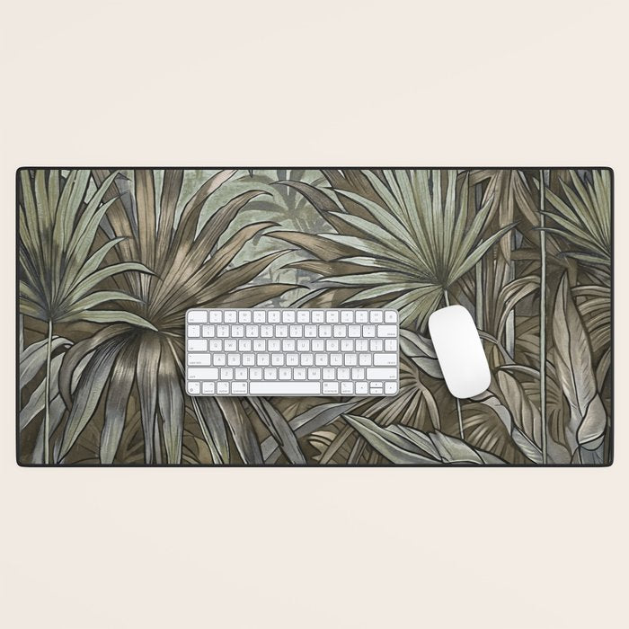 Mystic Jungle Tropical Escape Teal Green Brown Desk Mat Gallery Image 1