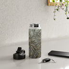 Mystic Jungle Tropical Escape Teal Green Brown Water Bottle Gallery Image 4